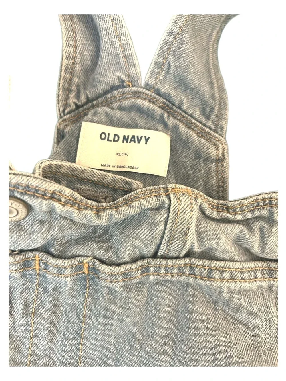 Old Navy Girl's Jean Dip-dyed Shirtail Fades Blue to White at Frayed Hem Size 14